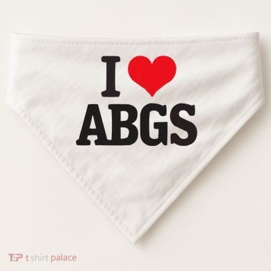 I Love Abgs USA-Made Doggie Bandana