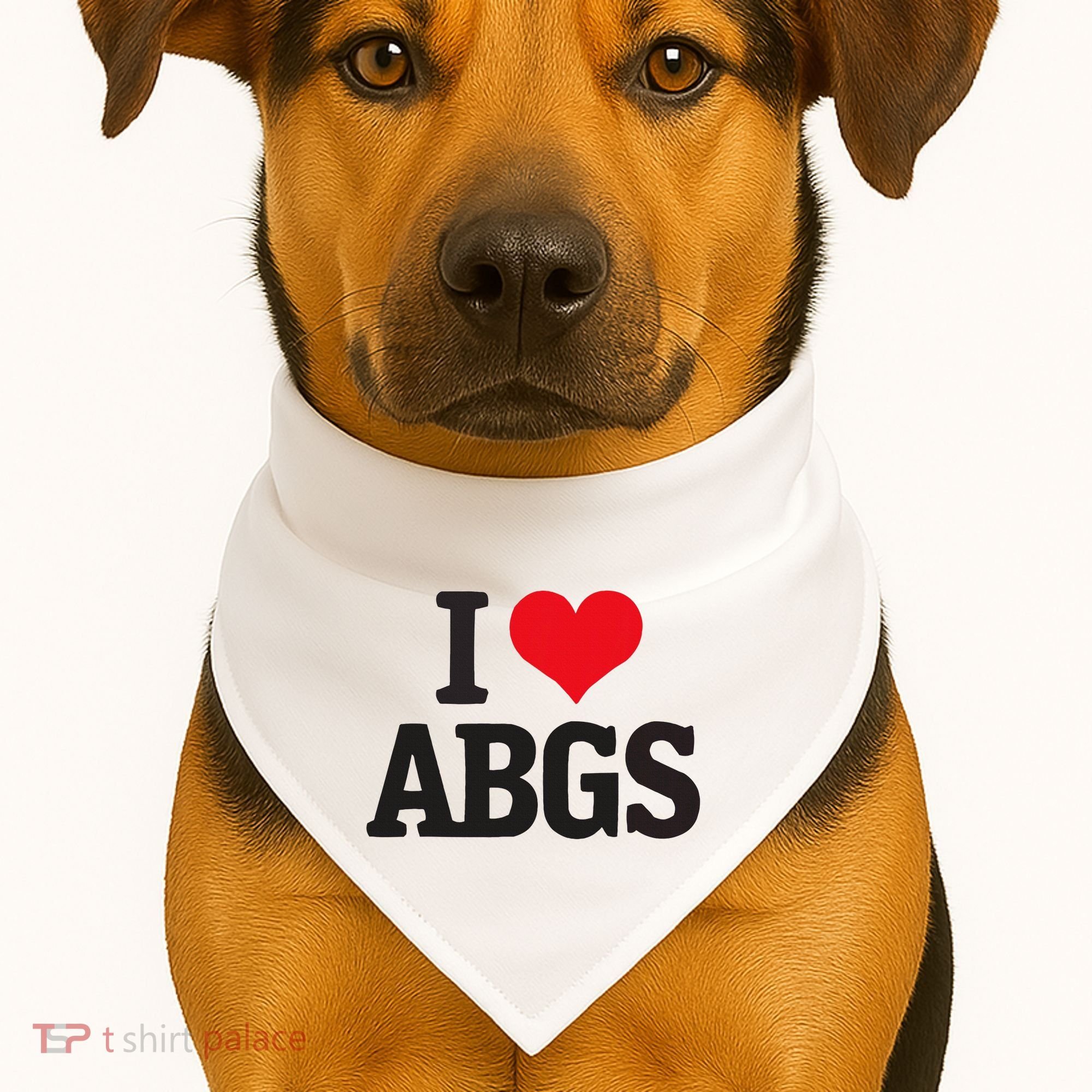 I Love Abgs USA-Made Doggie Bandana