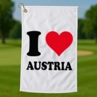 I Love Austria Golf Towel thumb 1