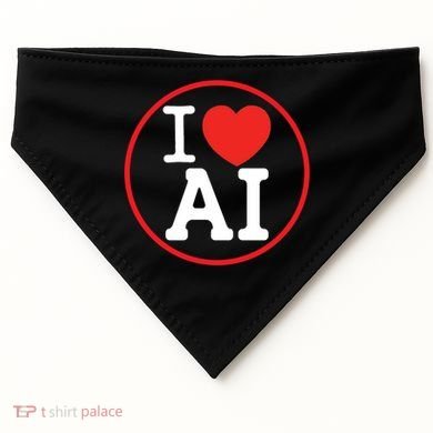 I Love Ai Artificial Intelligence Is Amazing! Cool Gift USA-Made Doggie Bandana