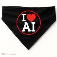 I Love Ai Artificial Intelligence Is Amazing! Cool Gift USA-Made Doggie Bandana thumb 0