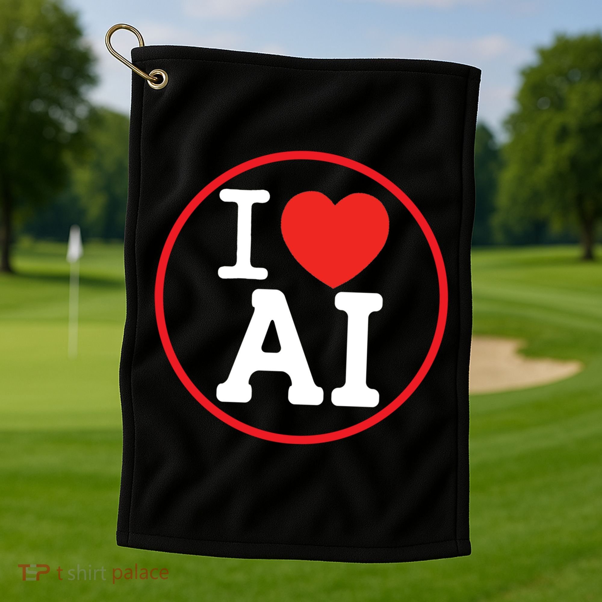 I Love Ai Artificial Intelligence Is Amazing! Cool Gift Golf Towel