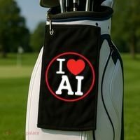 I Love Ai Artificial Intelligence Is Amazing! Cool Gift Golf Towel thumb 2