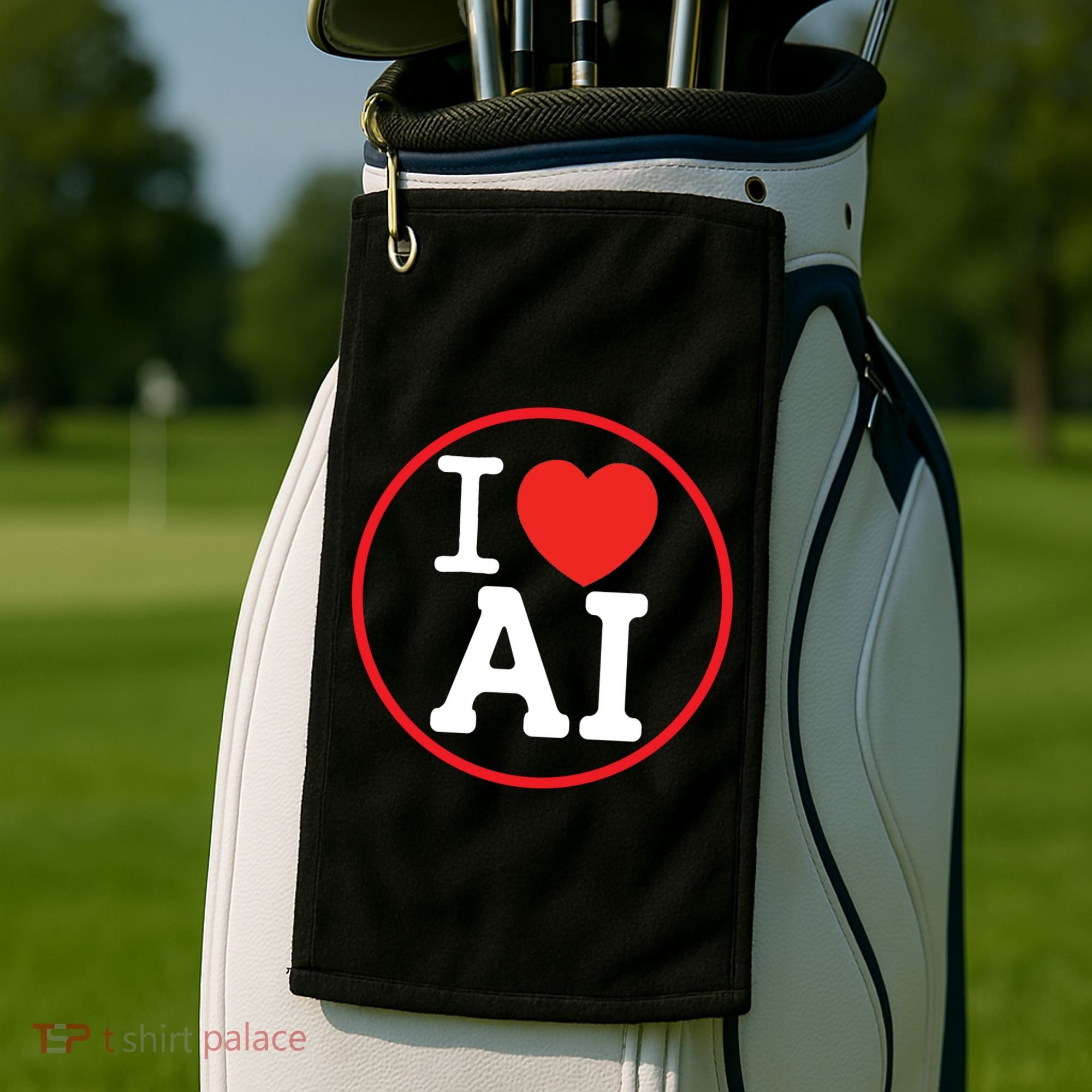 I Love Ai Artificial Intelligence Is Amazing! Cool Gift Golf Towel