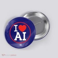 I Love Ai Artificial Intelligence Is Amazing! Cool Gift Button thumb 0