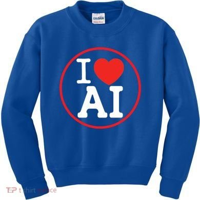 I Love Ai Artificial Intelligence Is Amazing! Cool Gift Kids Sweatshirt