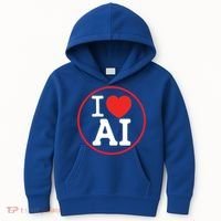 I Love Ai Artificial Intelligence Is Amazing! Cool Gift Kids Hoodie thumb 0