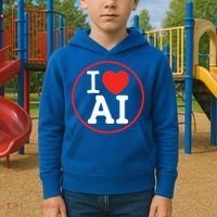 I Love Ai Artificial Intelligence Is Amazing! Cool Gift Kids Hoodie thumb 2