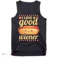 I Love A Good Wiener BBQ Hot Dog Tank Top thumb 0