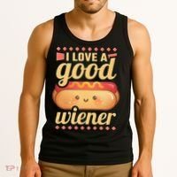 I Love A Good Wiener BBQ Hot Dog Tank Top thumb 3