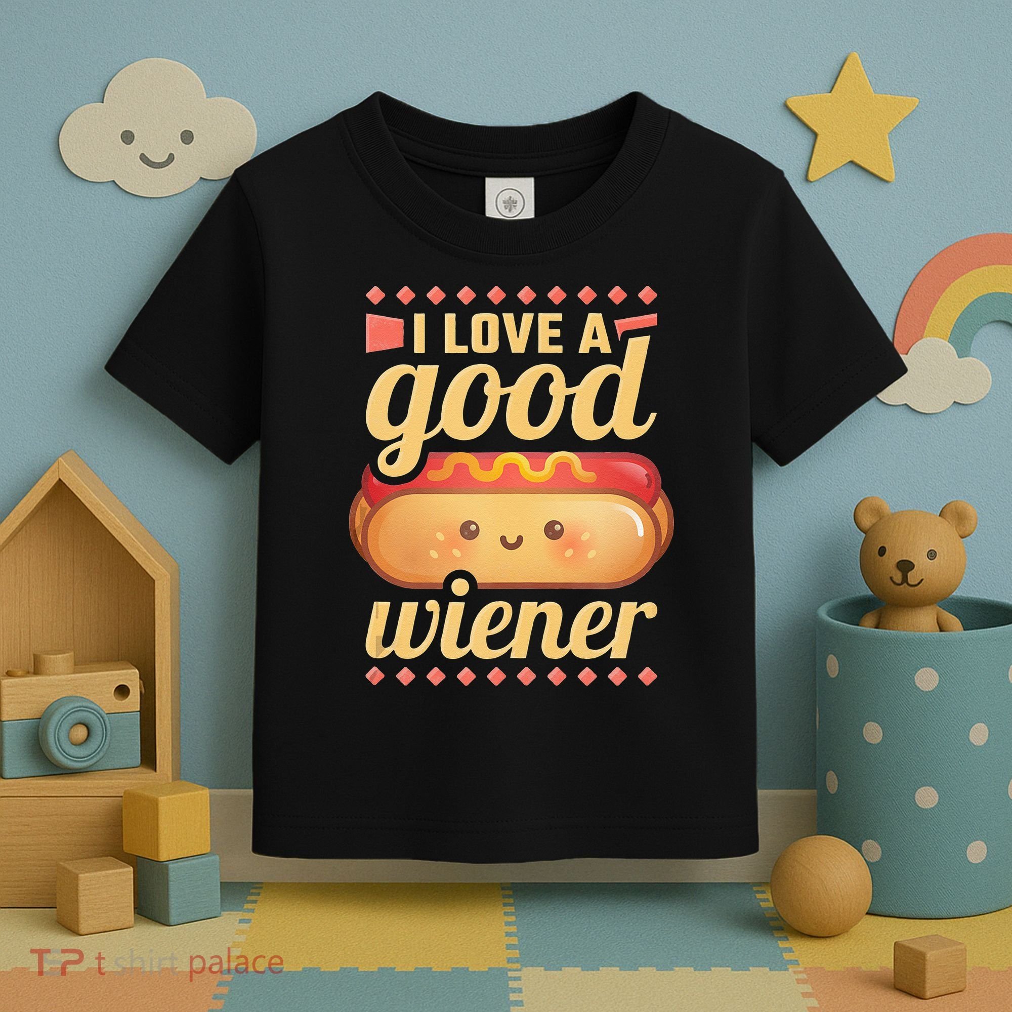 I Love A Good Wiener BBQ Hot Dog Toddler T-Shirt