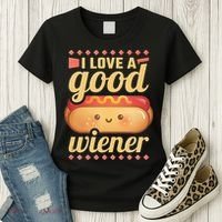 I Love A Good Wiener BBQ Hot Dog Women's T-Shirt thumb 3