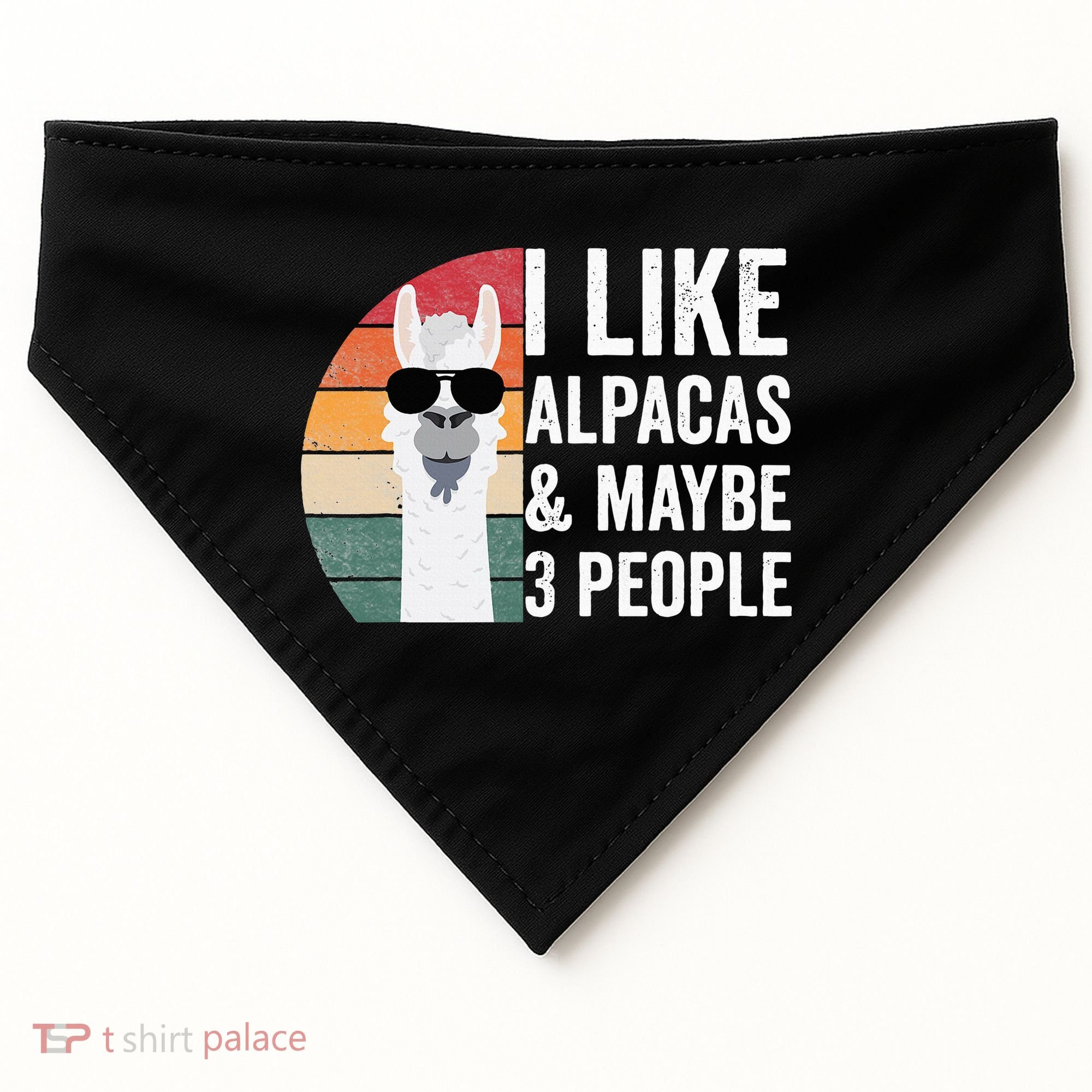 I Like Alpacas And Maybe 3 People Apparel Llama Lovers USA-Made Doggie Bandana