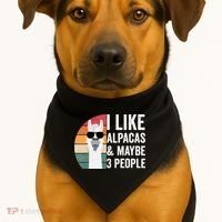 I Like Alpacas And Maybe 3 People Apparel Llama Lovers USA-Made Doggie Bandana thumb 1