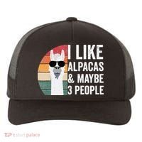 I Like Alpacas And Maybe 3 People Apparel Llama Lovers Yupoong Adult 5-Panel Trucker Hat thumb 0