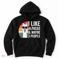 I Like Alpacas And Maybe 3 People Apparel Llama Lovers Hoodie thumb 0