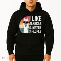 I Like Alpacas And Maybe 3 People Apparel Llama Lovers Hoodie thumb 2