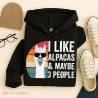 I Like Alpacas And Maybe 3 People Apparel Llama Lovers Hoodie thumb 4