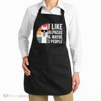 I Like Alpacas And Maybe 3 People Apparel Llama Lovers Apron thumb 2