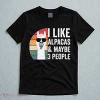 I Like Alpacas And Maybe 3 People Apparel Llama Lovers T-Shirt thumb 5