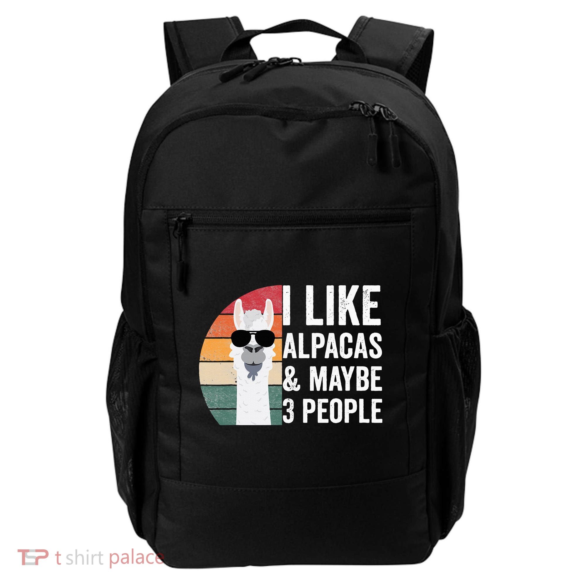 I Like Alpacas And Maybe 3 People Apparel Llama Lovers Backpack