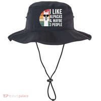 I Like Alpacas And Maybe 3 People Apparel Llama Lovers Bucket Hat thumb 0