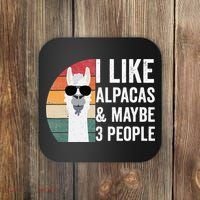 I Like Alpacas And Maybe 3 People Apparel Llama Lovers Coaster thumb 0