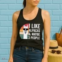 I Like Alpacas And Maybe 3 People Apparel Llama Lovers Women's Tank Top thumb 2