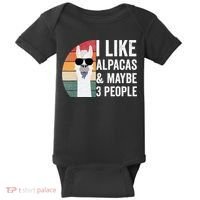 I Like Alpacas And Maybe 3 People Apparel Llama Lovers Baby Bodysuit thumb 0