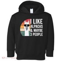 I Like Alpacas And Maybe 3 People Apparel Llama Lovers Toddler Hoodie thumb 0