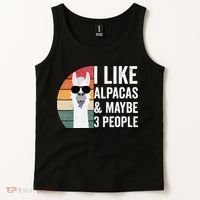 I Like Alpacas And Maybe 3 People Apparel Llama Lovers Tank Top thumb 2