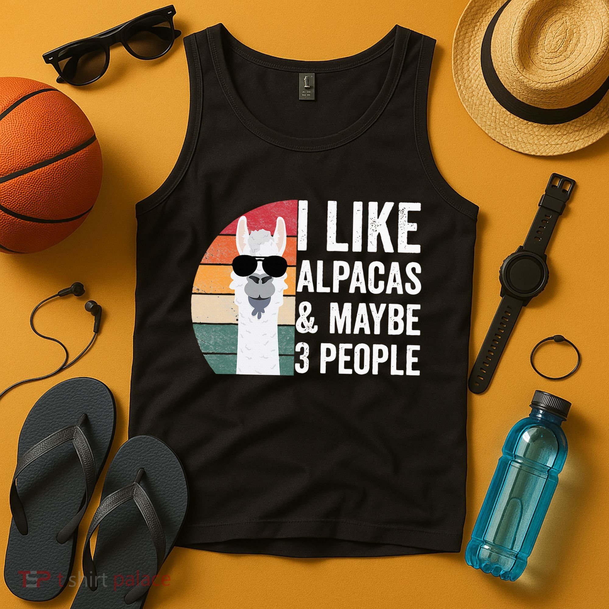 I Like Alpacas And Maybe 3 People Apparel Llama Lovers Tank Top