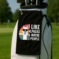 I Like Alpacas And Maybe 3 People Apparel Llama Lovers Golf Towel thumb 2