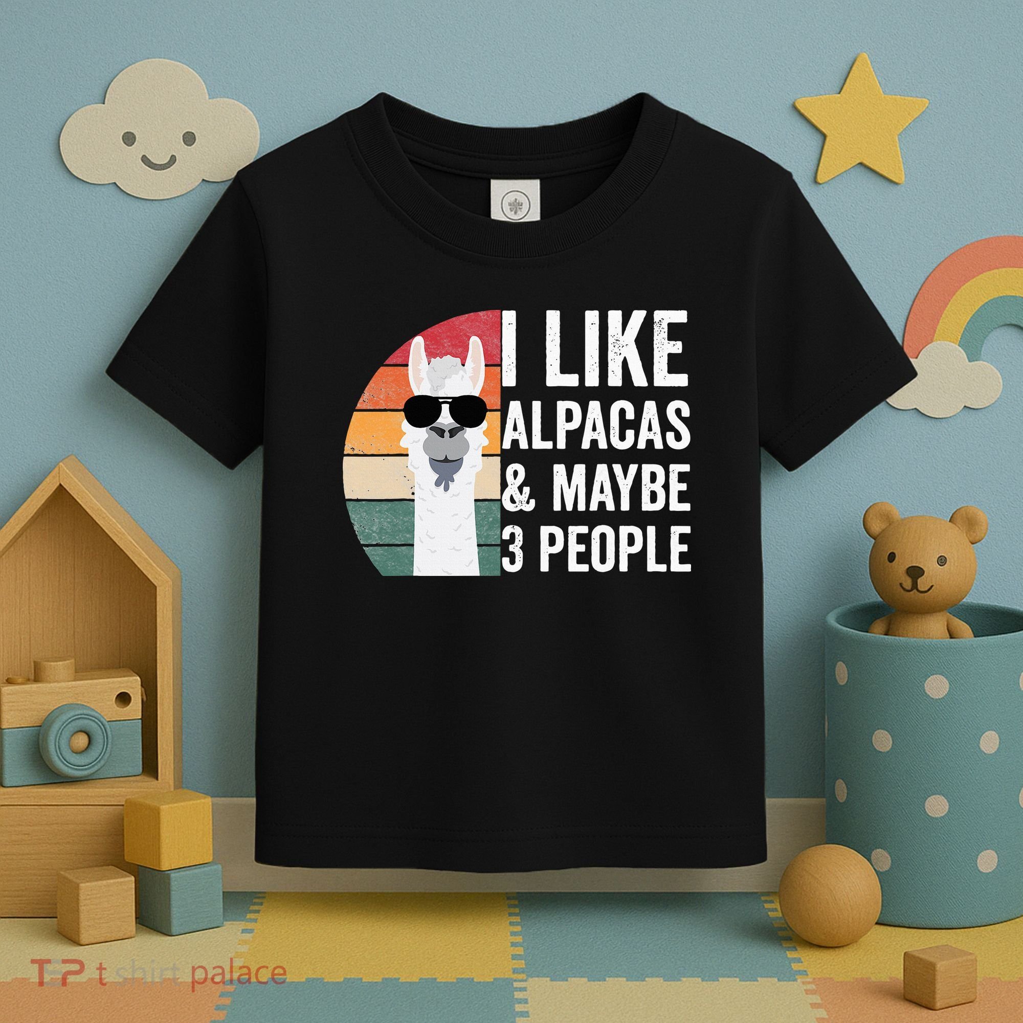 I Like Alpacas And Maybe 3 People Apparel Llama Lovers Toddler T-Shirt