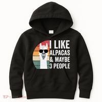 I Like Alpacas And Maybe 3 People Apparel Llama Lovers Kids Hoodie thumb 0