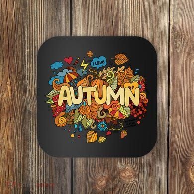 I Love Autumn Cute Gift Coaster