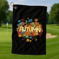 I Love Autumn Cute Gift Golf Towel thumb 1
