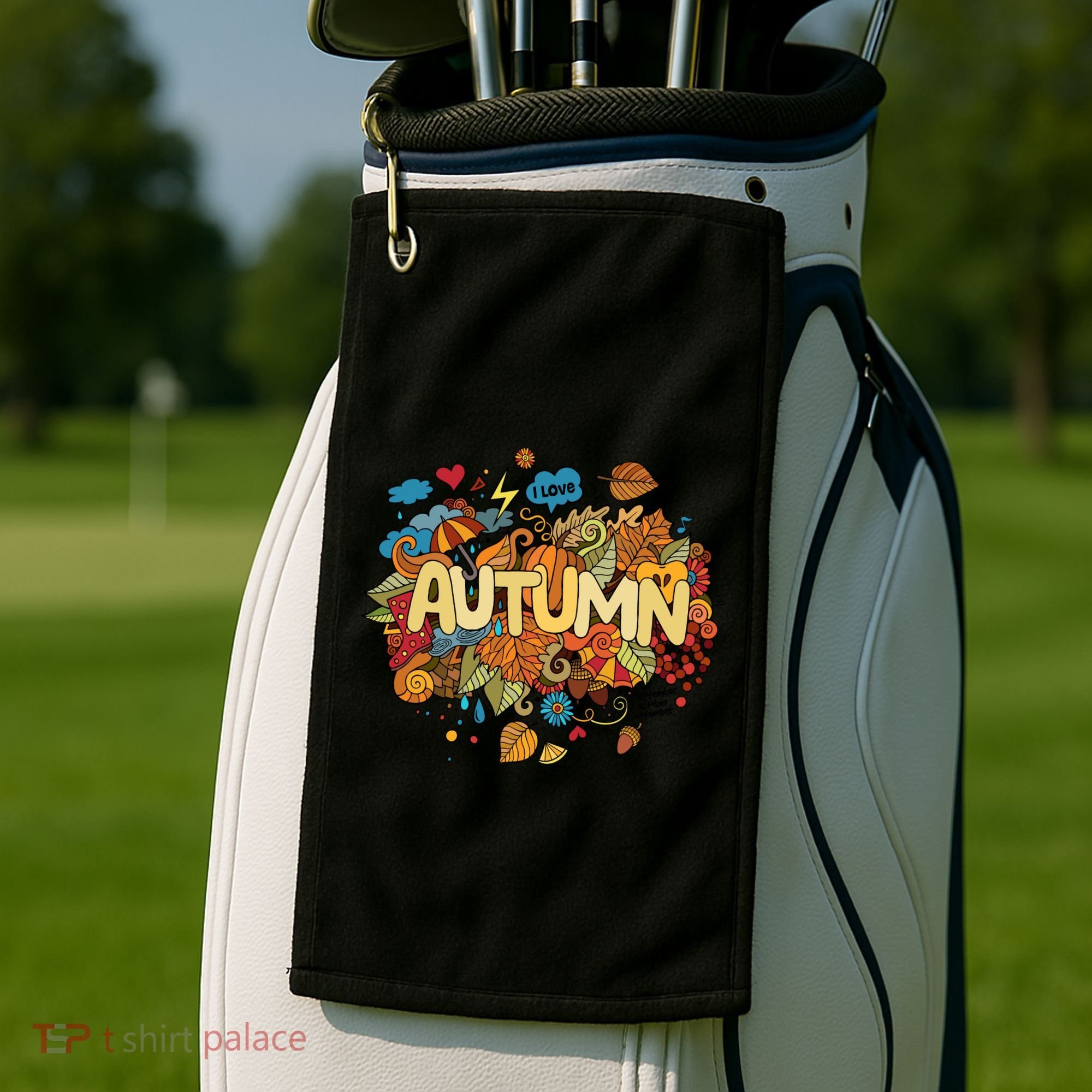 I Love Autumn Cute Gift Golf Towel