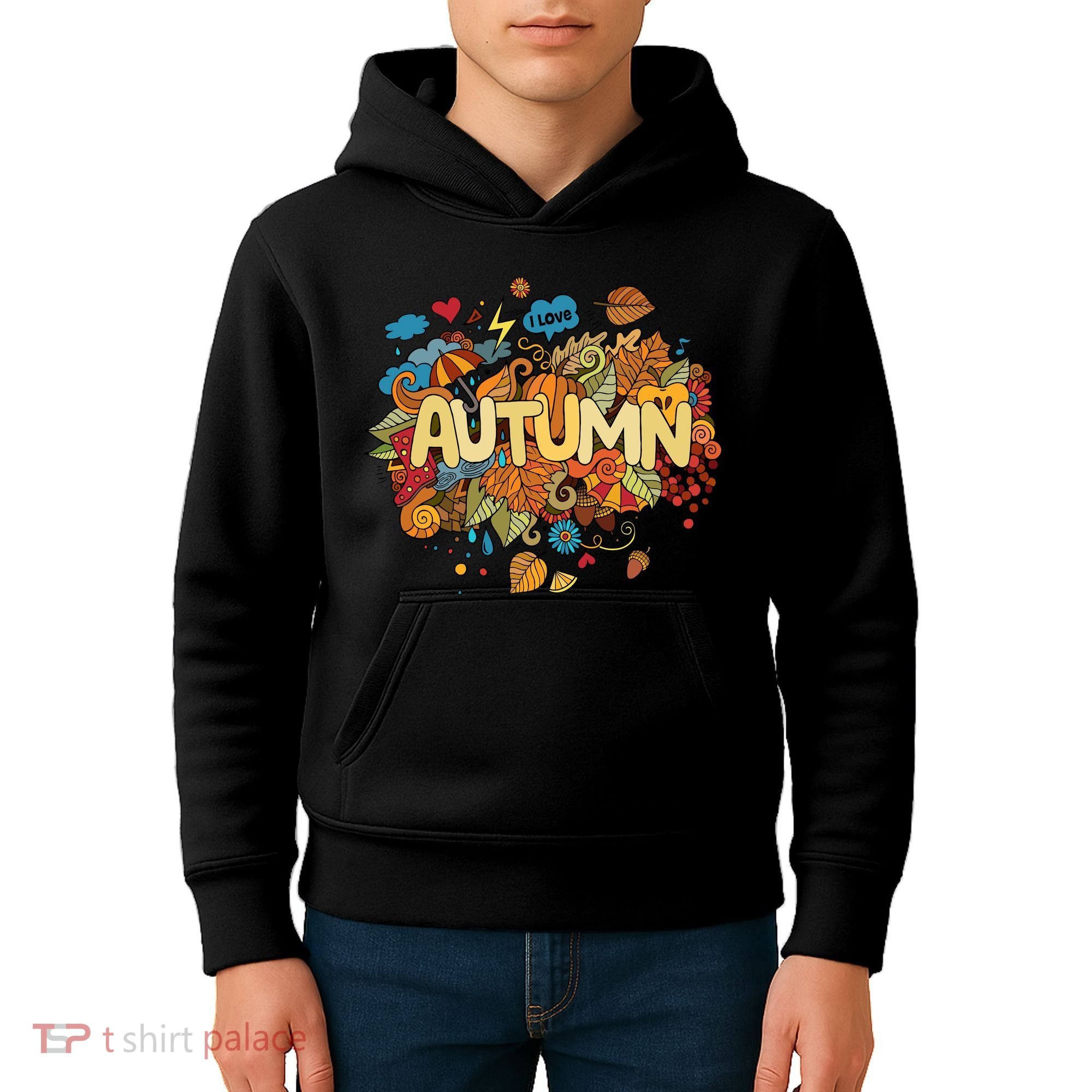 I Love Autumn Cute Gift Kids Hoodie