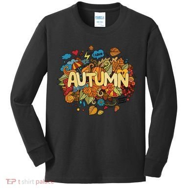 I Love Autumn Cute Gift Kids Long Sleeve Shirt