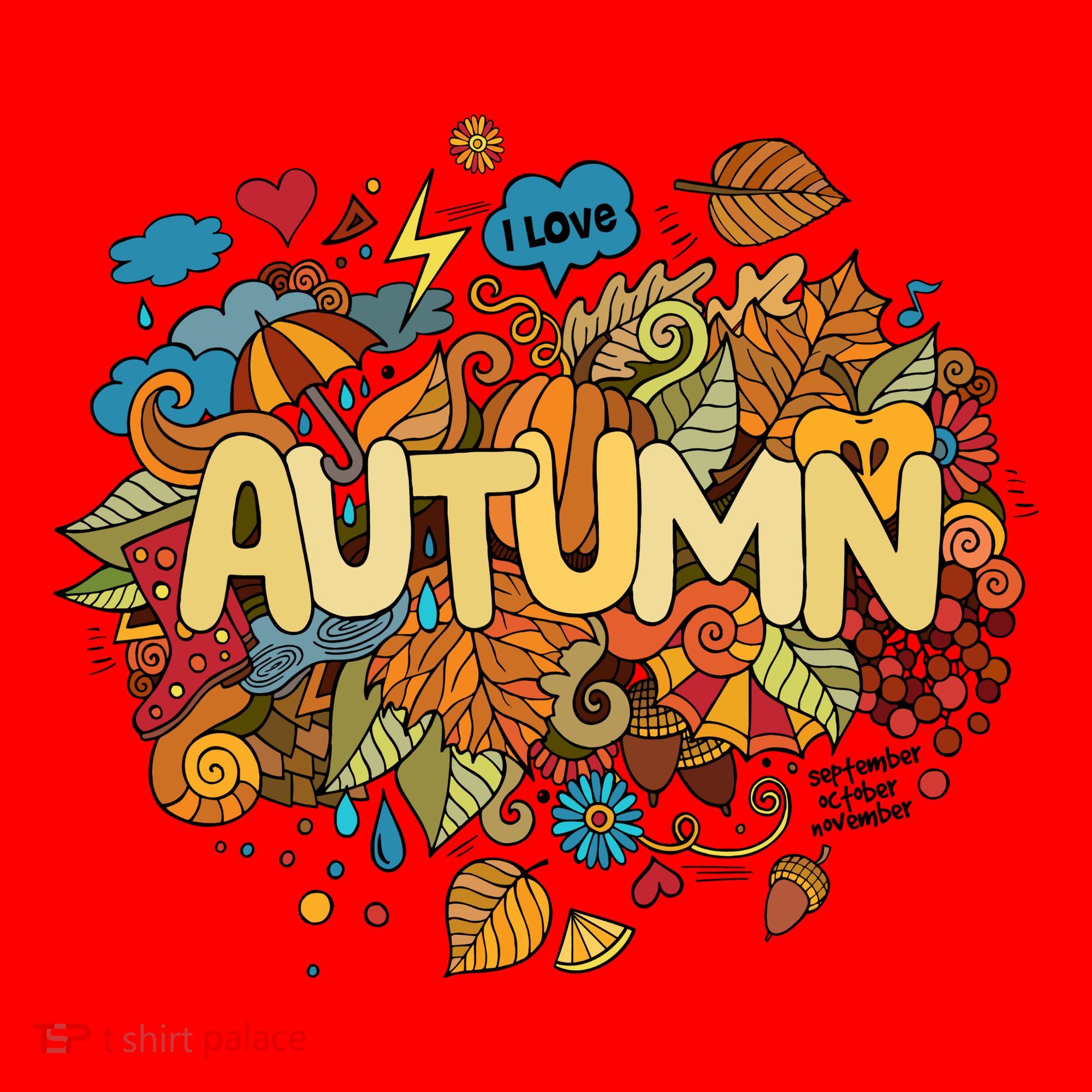 I Love Autumn Cute Gift Santa Hat
