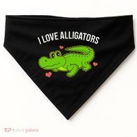 I Love Alligators Cute Alligator USA-Made Doggie Bandana thumb 0