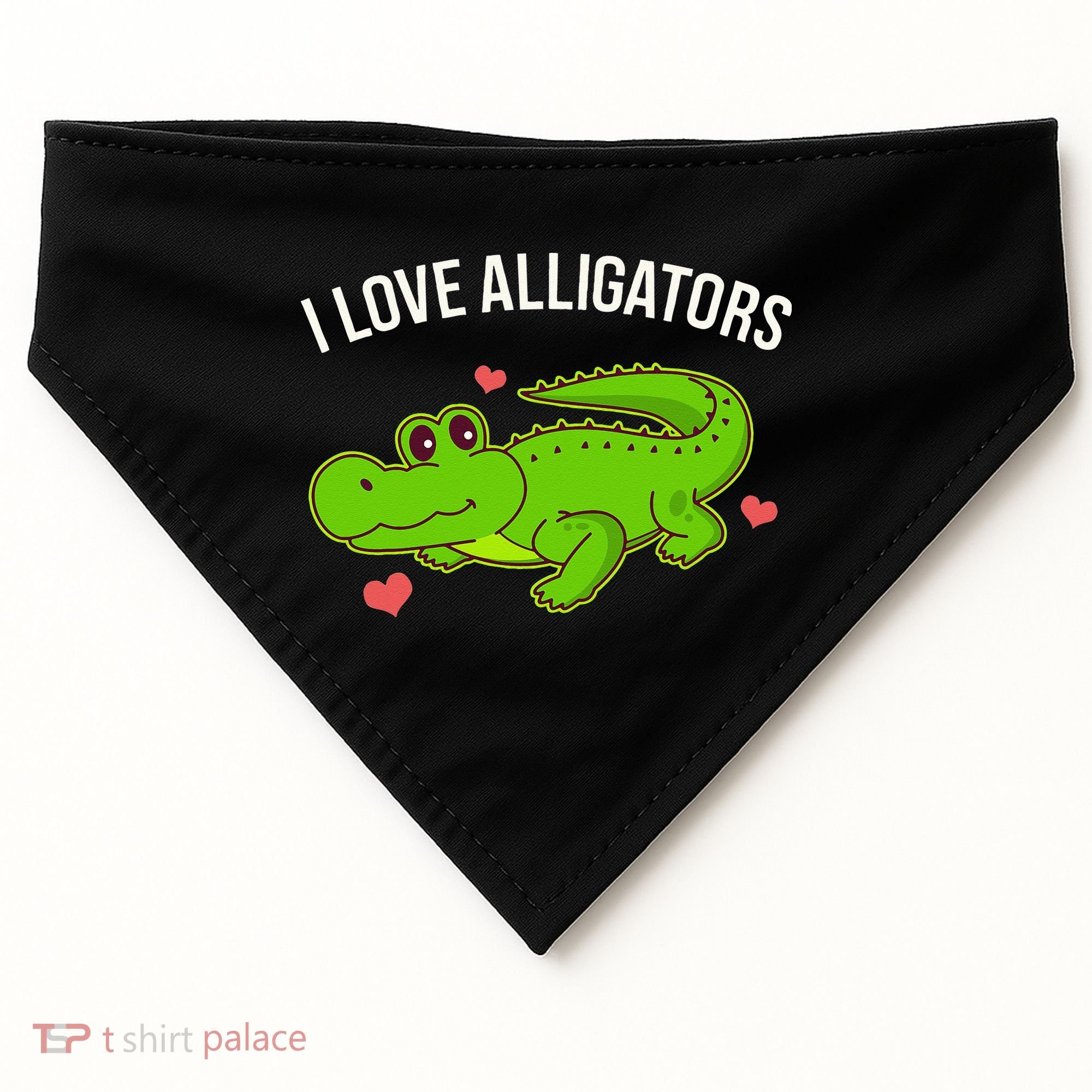 I Love Alligators Cute Alligator USA-Made Doggie Bandana