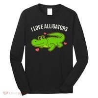 I Love Alligators Cute Alligator Long Sleeve Shirt thumb 0