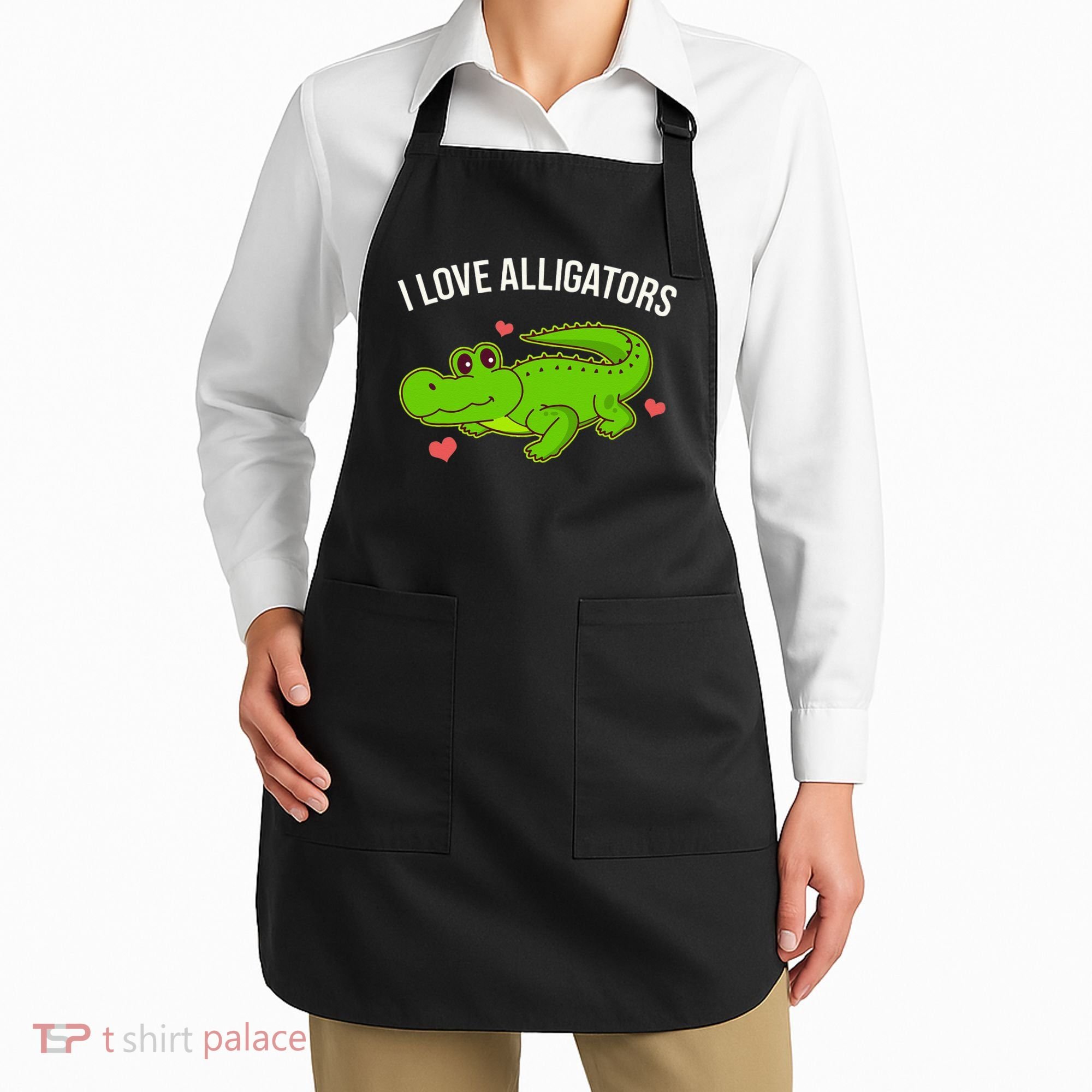 I Love Alligators Cute Alligator Apron