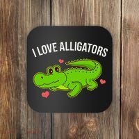 I Love Alligators Cute Alligator Coaster thumb 0