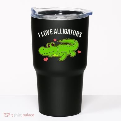 I Love Alligators Cute Alligator Tumbler