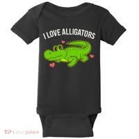 I Love Alligators Cute Alligator Baby Bodysuit thumb 0