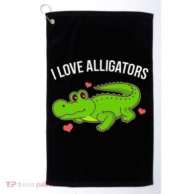 I Love Alligators Cute Alligator Golf Towel