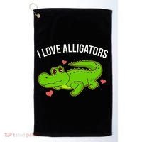 I Love Alligators Cute Alligator Golf Towel thumb 0